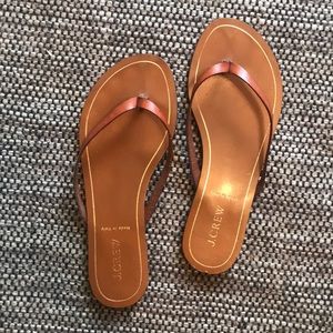 J. Crew leather flip flops